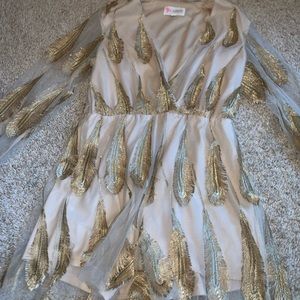 Gold accent Shorts Romper!